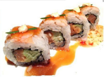 Tai roll 
(spicy salmon, shrimps, cucumber, spicy sauce)